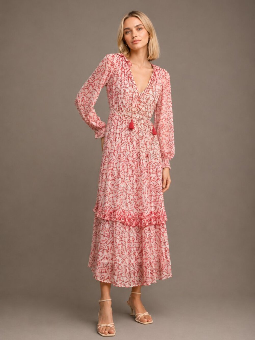 Marais Printed Chiffon Maxi Dress
